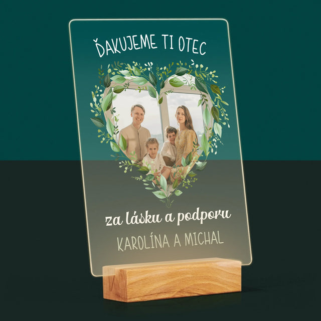 Fotografia A Podpis: Ďakujeme Otec - Tlač Na Akrylové Sklo (Vertikálne)