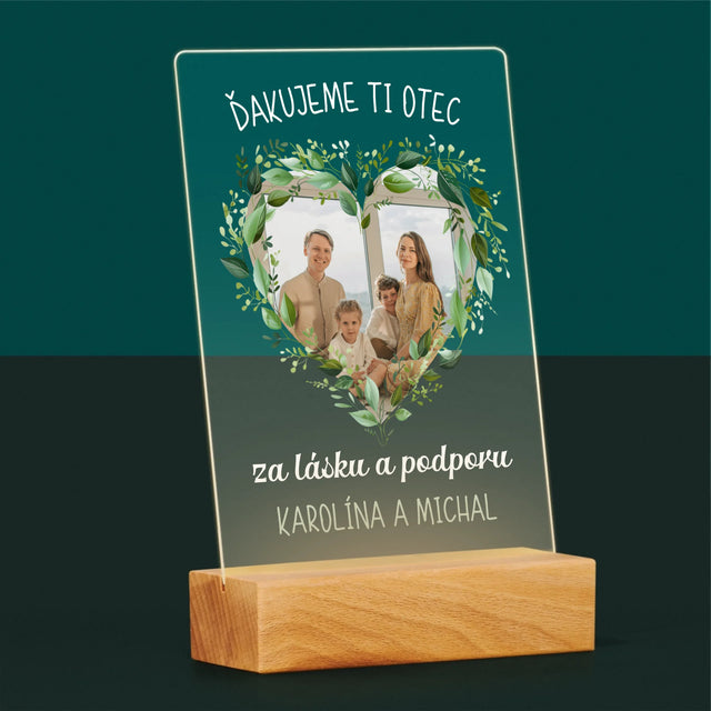 Fotografia A Podpis: Ďakujeme Otec - Tlač Na Akrylové Sklo (Vertikálne)