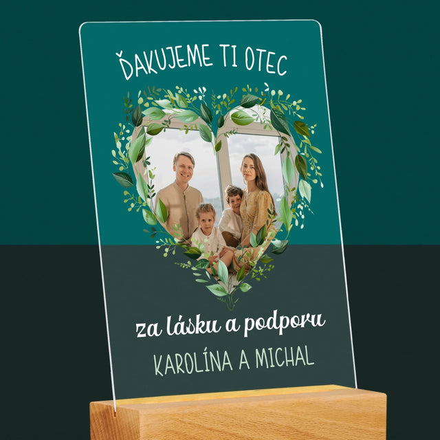 Fotografia A Podpis: Ďakujeme Otec - Tlač Na Akrylové Sklo (Vertikálne)