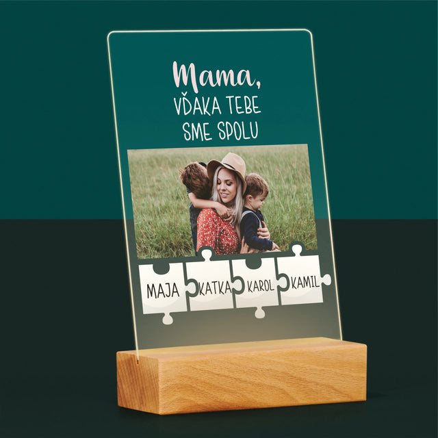 Fotografia A Podpis: Mama, Vďaka Tebe Sme Spolu - Tlač Na Akrylové Sklo (Vertikálne)