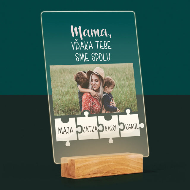 Fotografia A Podpis: Mama, Vďaka Tebe Sme Spolu - Tlač Na Akrylové Sklo (Vertikálne)