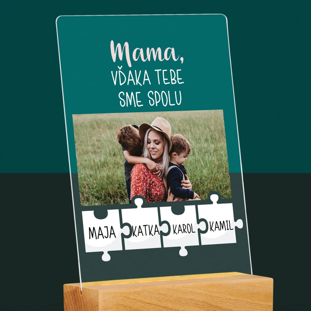 Fotografia A Podpis: Mama, Vďaka Tebe Sme Spolu - Tlač Na Akrylové Sklo (Vertikálne)