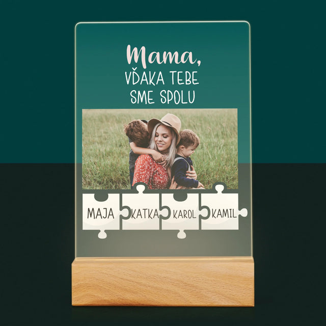 Fotografia A Podpis: Mama, Vďaka Tebe Sme Spolu - Tlač Na Akrylové Sklo (Vertikálne)