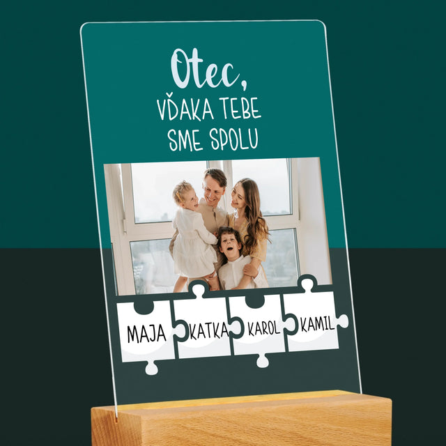 Fotografia A Podpis: Otec, Vďaka Tebe Sme Spolu - Tlač Na Akrylové Sklo (Vertikálne)