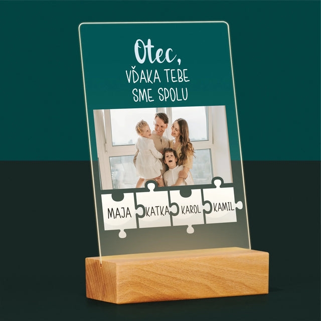 Fotografia A Podpis: Otec, Vďaka Tebe Sme Spolu - Tlač Na Akrylové Sklo (Vertikálne)