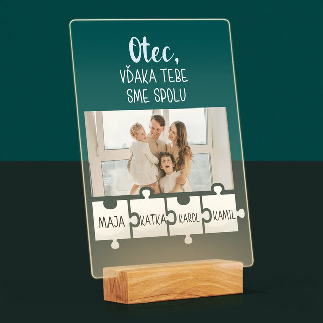 Fotografia A Podpis: Otec, Vďaka Tebe Sme Spolu - Tlač Na Akrylové Sklo (Vertikálne)