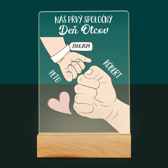 Meno A Podpis: Prvý Spoločný Deň Otcov - Tlač Na Akrylové Sklo (Vertikálne)