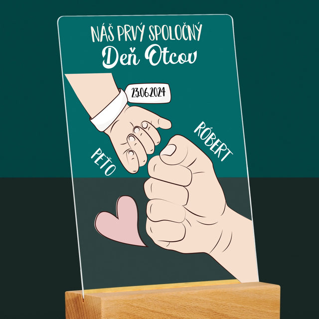Meno A Podpis: Prvý Spoločný Deň Otcov - Tlač Na Akrylové Sklo (Vertikálne)