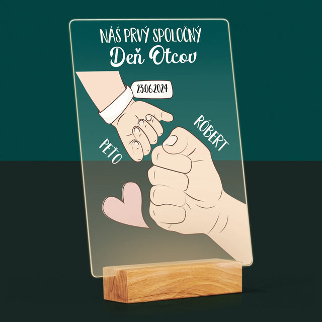 Meno A Podpis: Prvý Spoločný Deň Otcov - Tlač Na Akrylové Sklo (Vertikálne)
