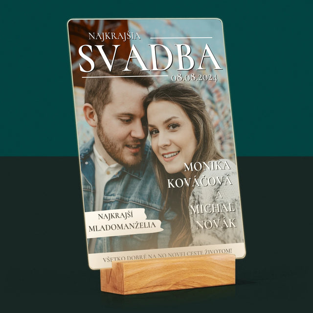 Obálka Časopisu: Najkrajšia Svadba - Tlač Na Akrylové Sklo (Vertikálne)