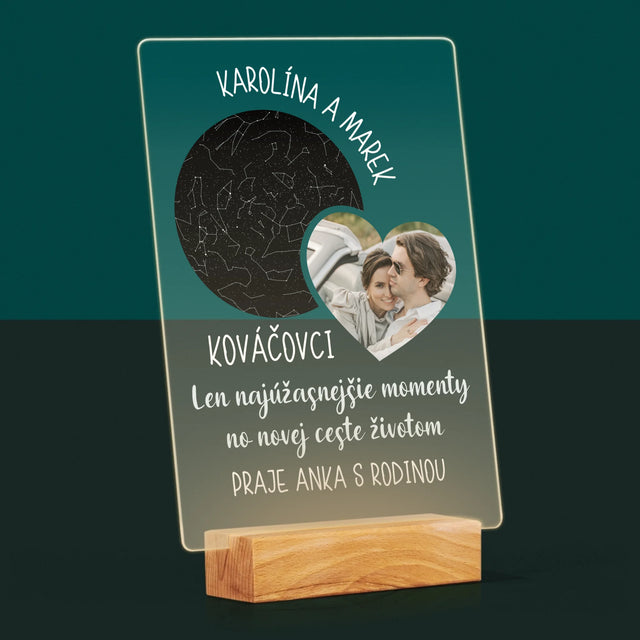 Mapa Hviezd: Nová Cesta Životom Svadba - Tlač Na Akrylové Sklo (Vertikálne)