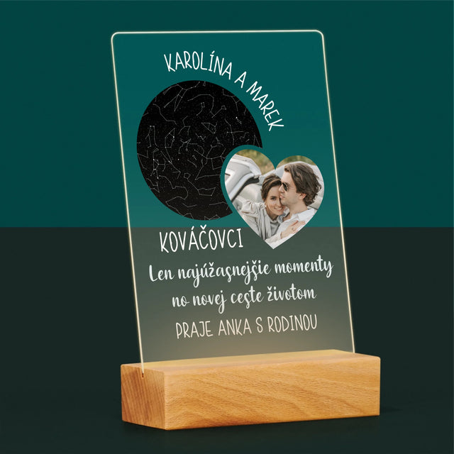 Mapa Hviezd: Nová Cesta Životom Svadba - Tlač Na Akrylové Sklo (Vertikálne)