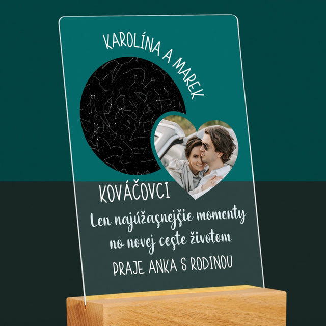 Mapa Hviezd: Nová Cesta Životom Svadba - Tlač Na Akrylové Sklo (Vertikálne)