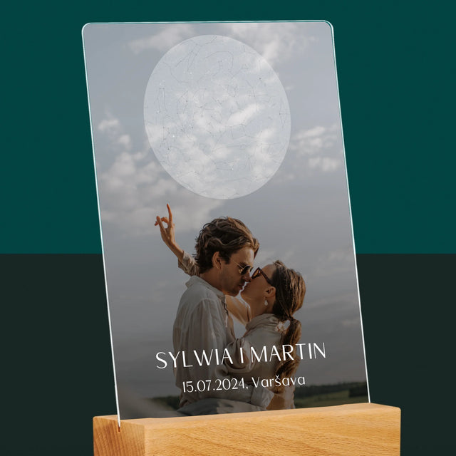 Mapa Hviezd: Svadba - Tlač Na Akrylové Sklo (Vertikálne)