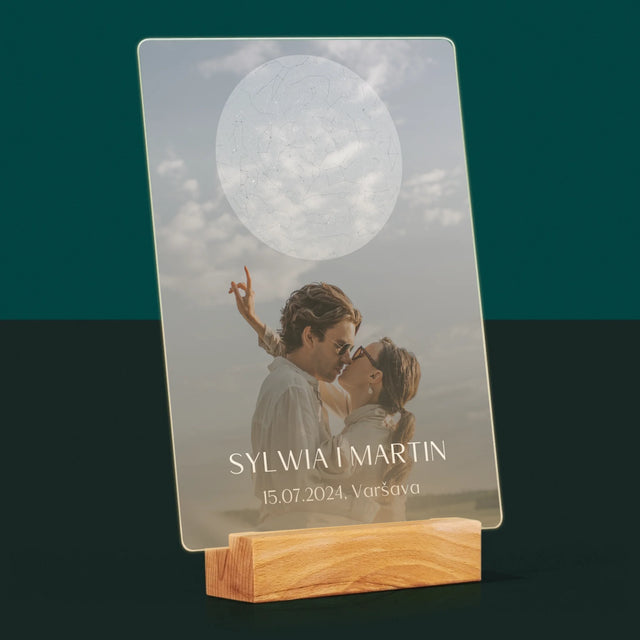 Mapa Hviezd: Svadba - Tlač Na Akrylové Sklo (Vertikálne)