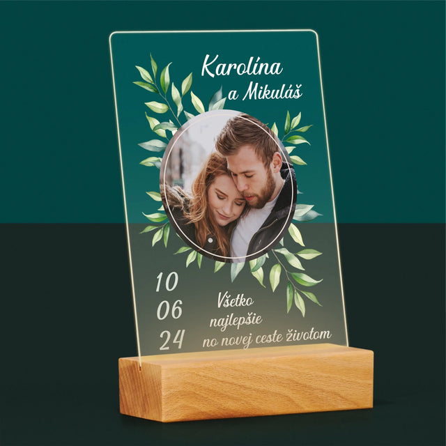 Fotografia A Podpis: Svadobné Lístky - Tlač Na Akrylové Sklo (Vertikálne)