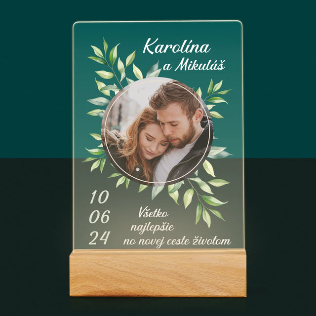 Fotografia A Podpis: Svadobné Lístky - Tlač Na Akrylové Sklo (Vertikálne)