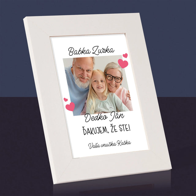 Fotografia A Podpis: Poďakovanie Pre Starých Rodičov - Rámček Na Fotografiu (Vertikálne)