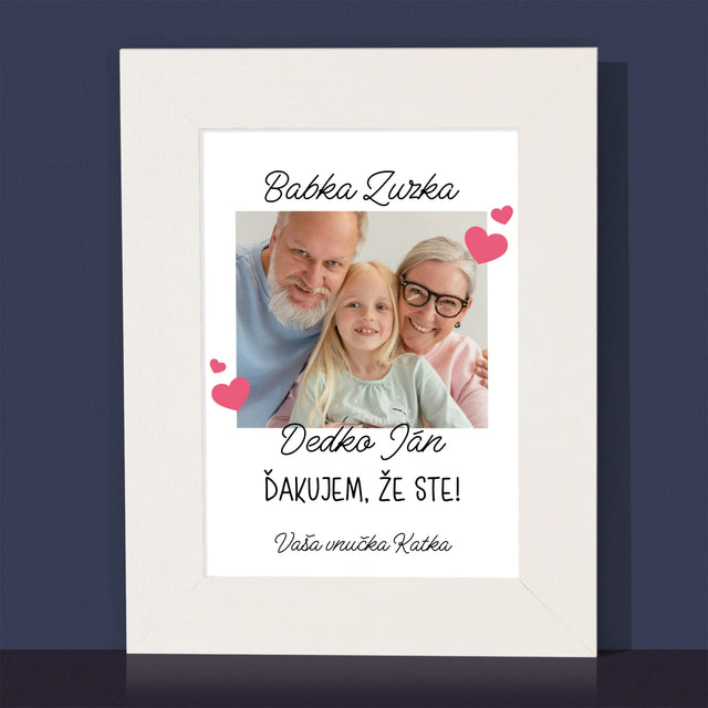 Fotografia A Podpis: Poďakovanie Pre Starých Rodičov - Rámček Na Fotografiu (Vertikálne)