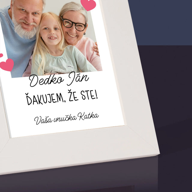 Fotografia A Podpis: Poďakovanie Pre Starých Rodičov - Rámček Na Fotografiu (Vertikálne)