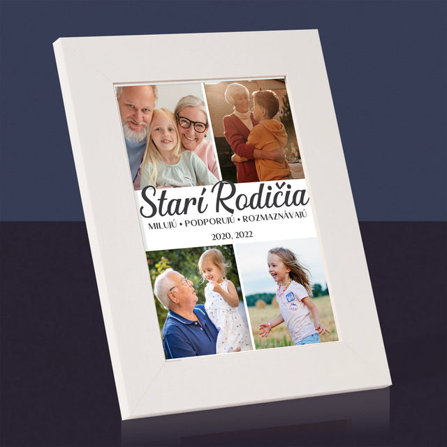Fotokoláž: Milovaní Starí Rodičia - Rámček Na Fotografiu (Vertikálne)