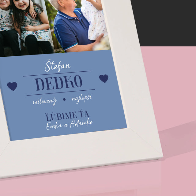 Fotokoláž: Milovaný Dedko - Rámček Na Fotografiu (Vertikálne)