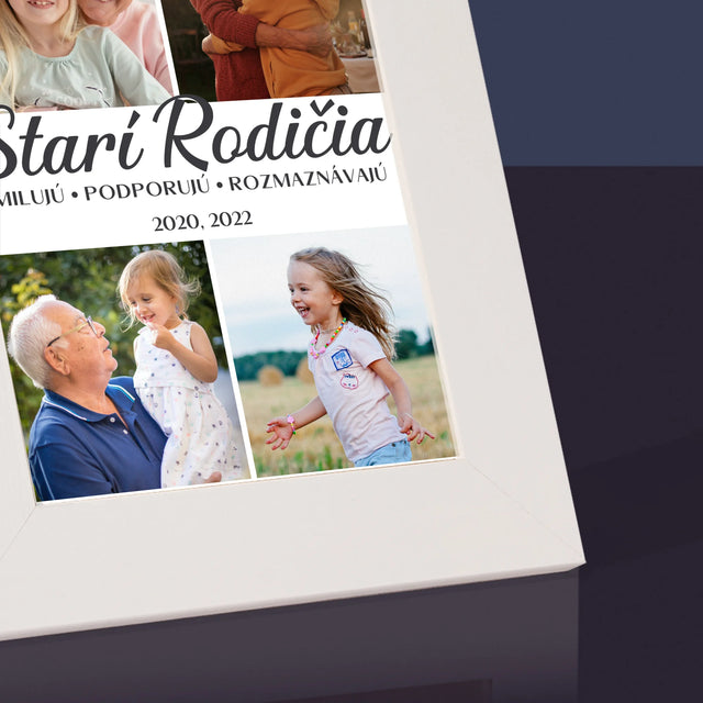 Fotokoláž: Milovaní Starí Rodičia - Rámček Na Fotografiu (Vertikálne)
