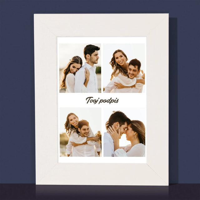 Fotokoláž: 4 Fotografie A Podpis - Rámček Na Fotografiu (Vertikálne)