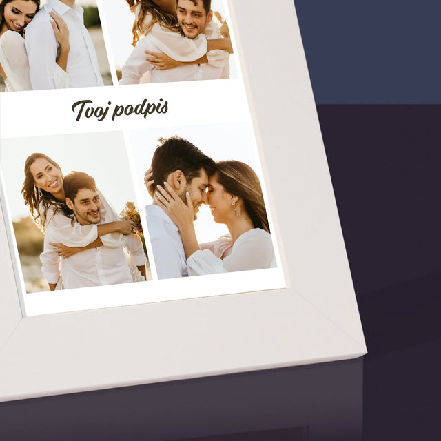 Fotokoláž: 4 Fotografie A Podpis - Rámček Na Fotografiu (Vertikálne)