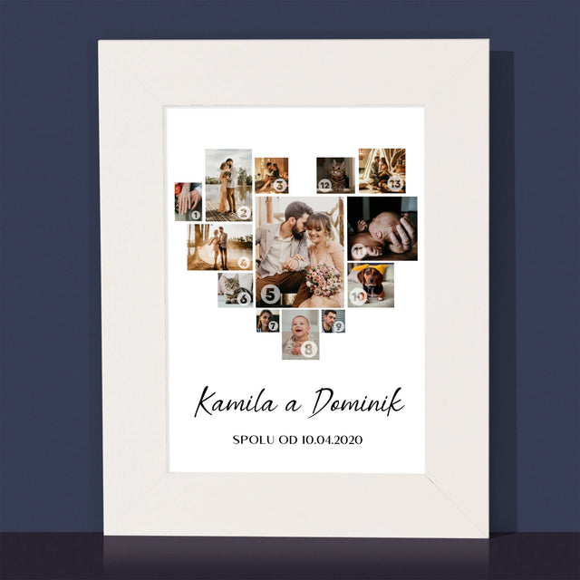 Fotokoláž: Srdce Koláž Z Fotografií - Rámček Na Fotografiu (Vertikálne)