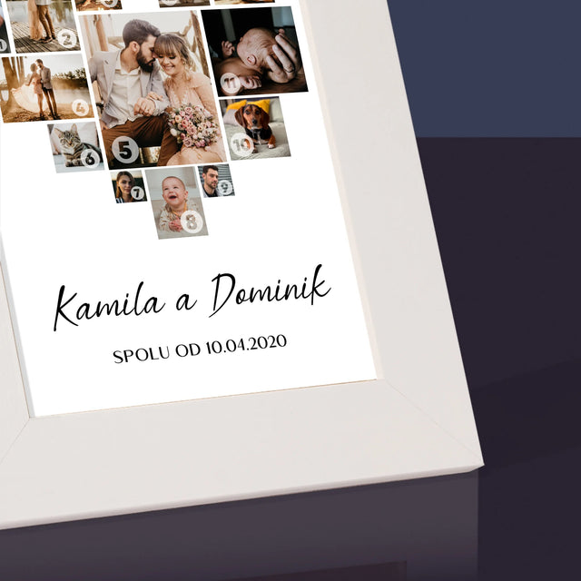 Fotokoláž: Srdce Koláž Z Fotografií - Rámček Na Fotografiu (Vertikálne)