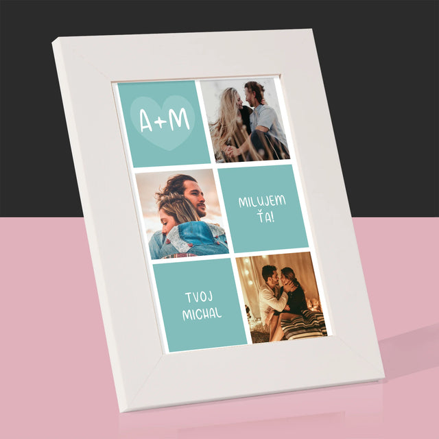 Fotokoláž: Milujem Ťa Iniciály - Rámček Na Fotografiu (Vertikálne)