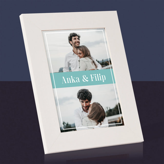 Fotokoláž: Pár Mená - Rámček Na Fotografiu (Vertikálne)