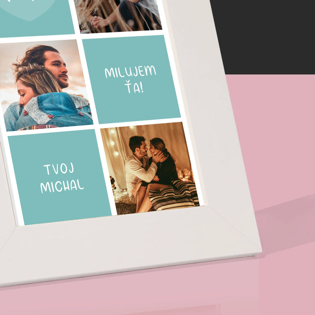 Fotokoláž: Milujem Ťa Iniciály - Rámček Na Fotografiu (Vertikálne)