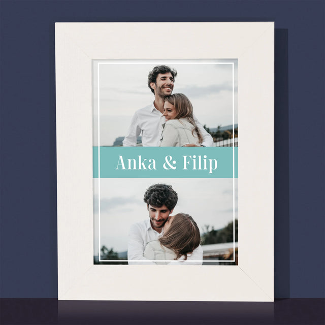Fotokoláž: Pár Mená - Rámček Na Fotografiu (Vertikálne)
