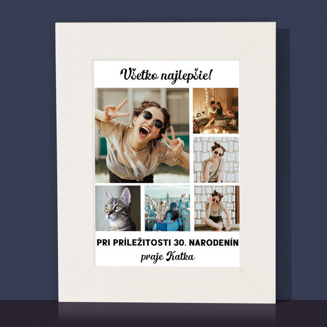 Fotokoláž: Narodeninová Koláž Z Fotografií - Rámček Na Fotografiu (Vertikálne)
