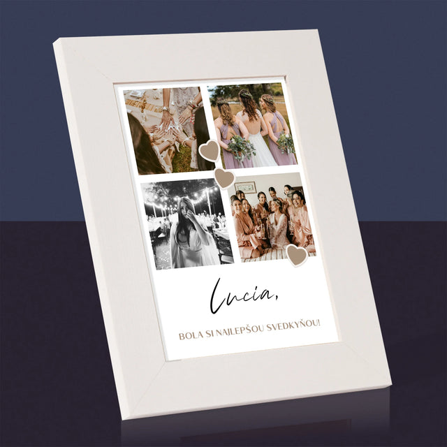 Fotokoláž: Ďakujem Koláž Z Fotiek Pre Svedkyňu - Rámček Na Fotografiu (Vertikálne)