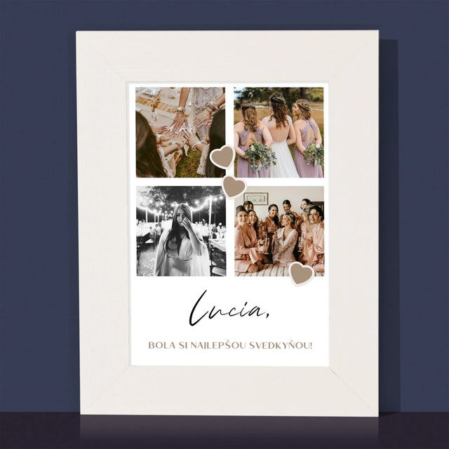 Fotokoláž: Ďakujem Koláž Z Fotiek Pre Svedkyňu - Rámček Na Fotografiu (Vertikálne)