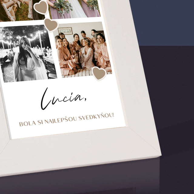 Fotokoláž: Ďakujem Koláž Z Fotiek Pre Svedkyňu - Rámček Na Fotografiu (Vertikálne)