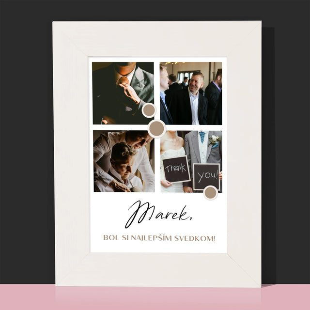 Fotokoláž: Ďakujem Koláž Z Fotiek Pre Svedka - Rámček Na Fotografiu (Vertikálne)