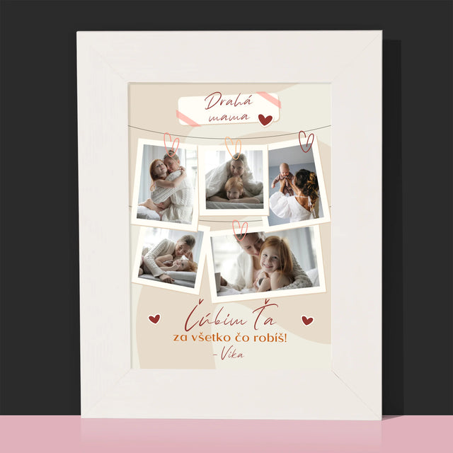 Fotokoláž: Ľúbim Ťa Mama Fotografie - Rámček Na Fotografiu (Vertikálne)