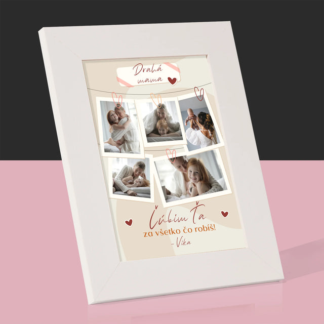 Fotokoláž: Ľúbim Ťa Mama Fotografie - Rámček Na Fotografiu (Vertikálne)