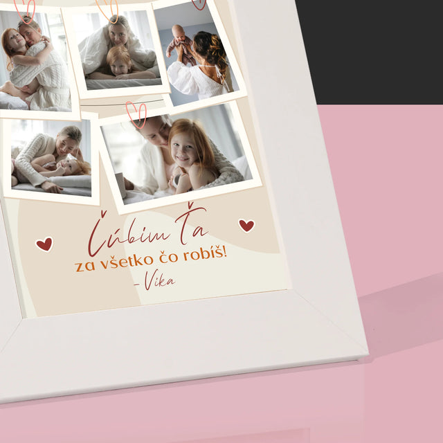 Fotokoláž: Ľúbim Ťa Mama Fotografie - Rámček Na Fotografiu (Vertikálne)
