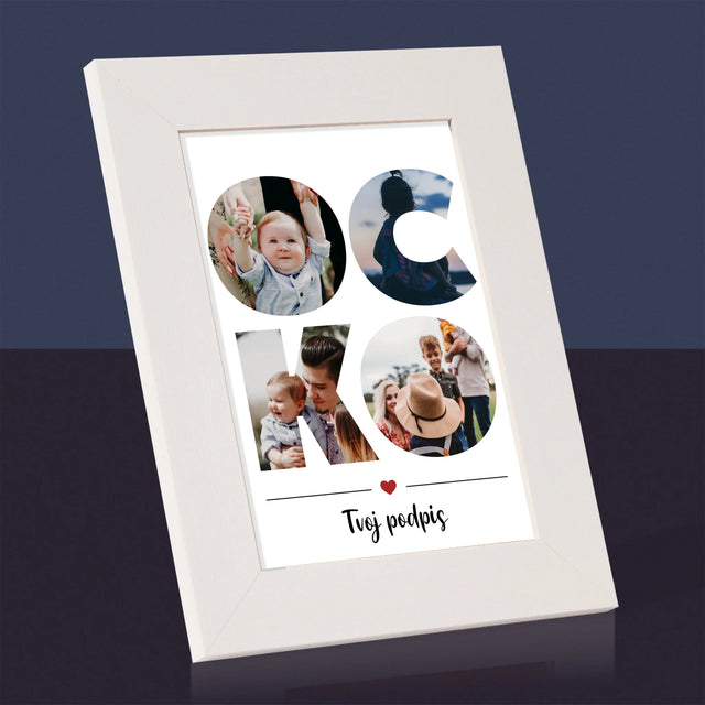 Slovo Z Fotografií: Ocko Z Tvojich Fotografií - Rámček Na Fotografiu (Vertikálne)