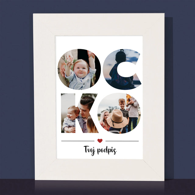 Slovo Z Fotografií: Ocko Z Tvojich Fotografií - Rámček Na Fotografiu (Vertikálne)