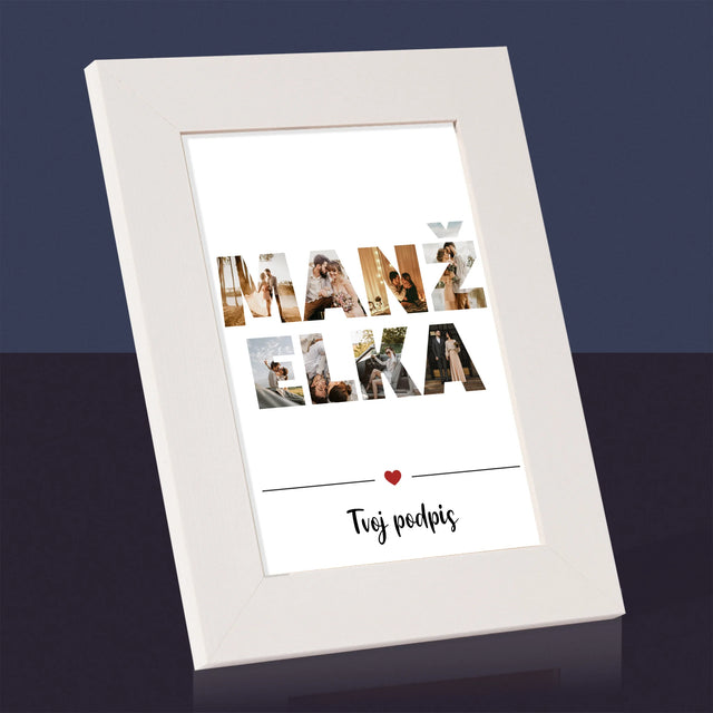 Slovo Z Fotografií: Manželka Z Tvojich Fotografií - Rámček Na Fotografiu (Vertikálne)
