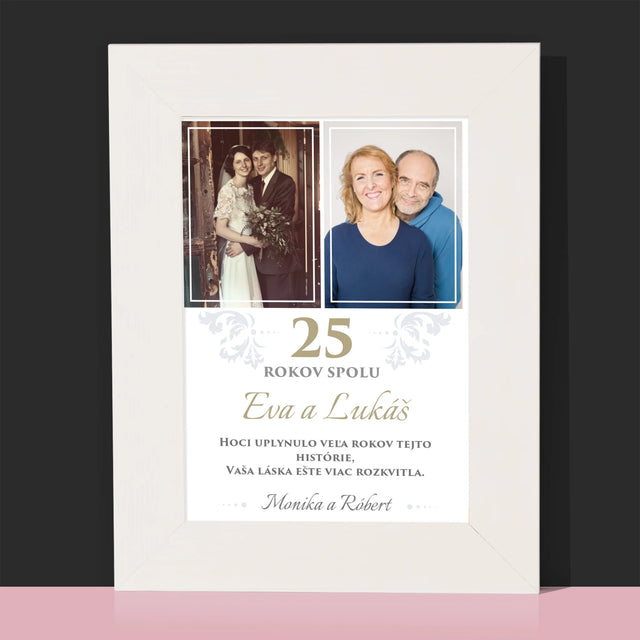 Fotokoláž: 25 Rokov Spolu - Rámček Na Fotografiu (Vertikálne)