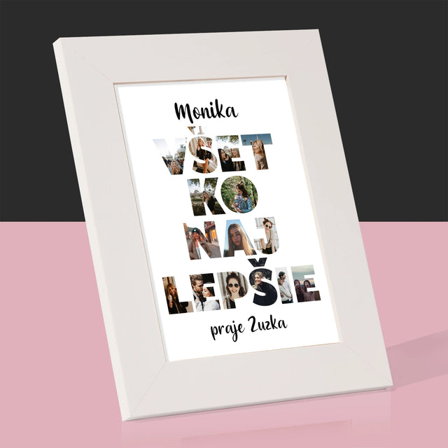 Slovo Z Fotografií: Všetko Najlepšie Z Tvojich Fotografií - Rámček Na Fotografiu (Vertikálne)