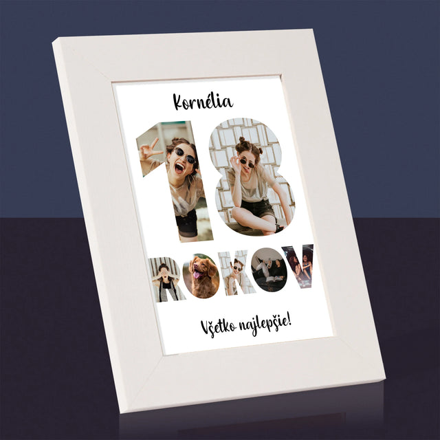 Slovo Z Fotografií: 18 Rokov Z Tvojich Fotografií - Rámček Na Fotografiu (Vertikálne)