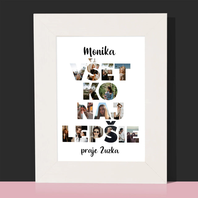 Slovo Z Fotografií: Všetko Najlepšie Z Tvojich Fotografií - Rámček Na Fotografiu (Vertikálne)